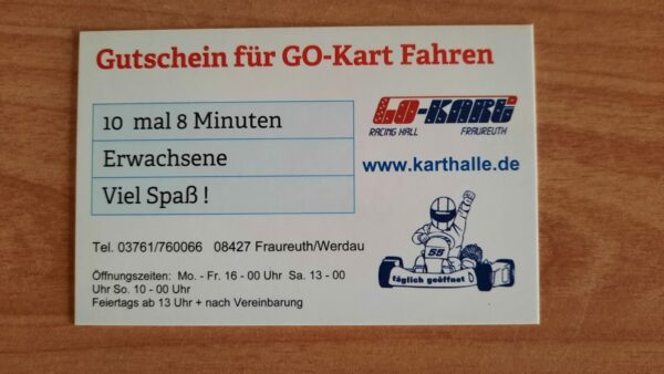 Gutschein Erwachsener Rabatt-Paket 10 Fahrten a' 8 Min