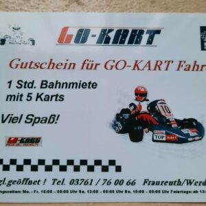 Gutschein 1h Bahnmiete 5 Karts