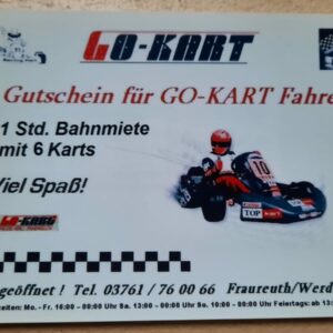 Gutschein 1h Bahnmiete 6 Karts