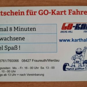 Gutschein Erwachsener Rabatt-Paket 3 Fahrten a' 8 Min